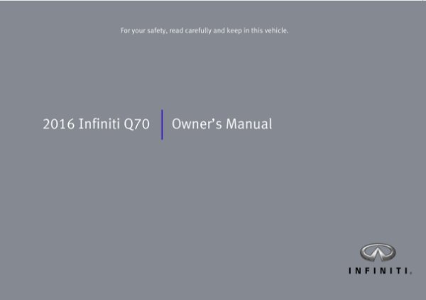 2016 Infiniti Q70 Owner's Manual