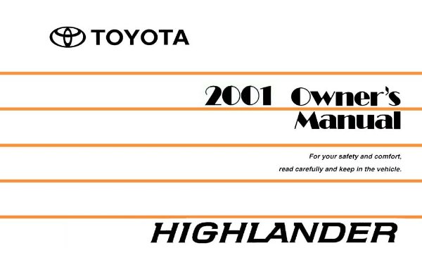 2001 Toyota HIGHLANDER Owner's Manual