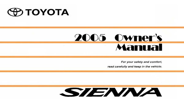 2005 Toyota Sienna Owner's Manual