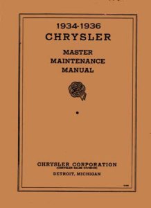 1934–1936 Chrysler All Models Factory Shop Service Manual