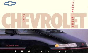 1992 Chevrolet Lumina APV Van Owner's Manual