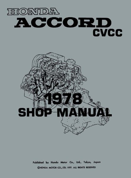 1978 Honda Accord CVCC Factory Shop Service Manual