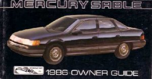 1986 Mercury Sable Owner's Manual