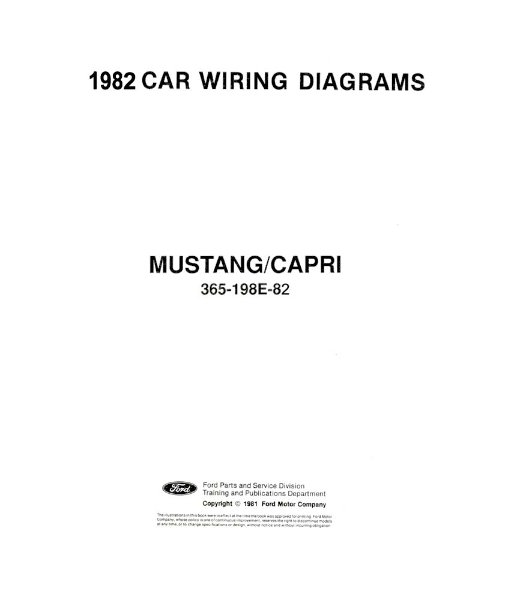 1982 Ford Mustang, Capri Wiring Diagrams Manual