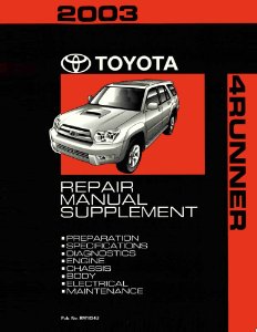 2003 Toyota 4Runner Supplement Factory Shop Service Manual