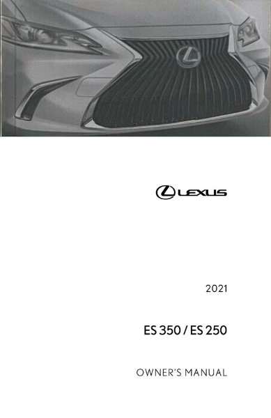 2021 Lexus ES 250, 350 Owner's Manual