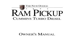 1995 Dodge Ram Diesel Truck Owner's Manual