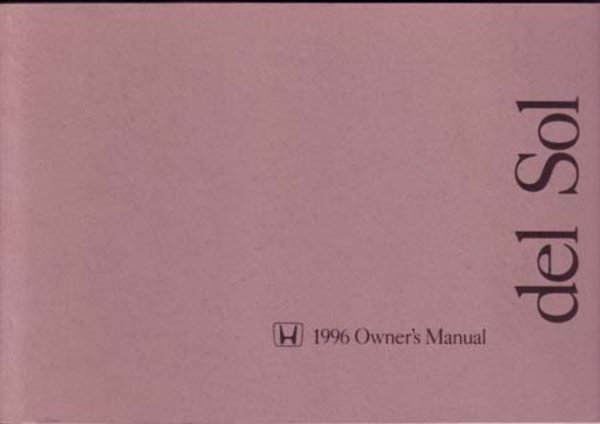 1996 Honda Del Sol Owner's Manual