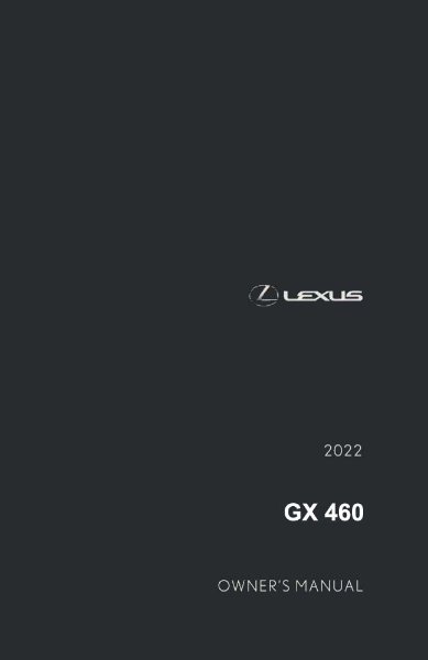 2022 Lexus GX 460 Owner's Manual