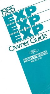 1985 Ford EXP Owner's Manual