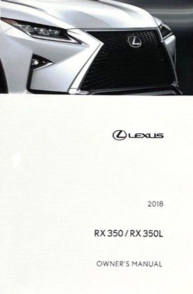 2018 Lexus RX 350, 350L Owner's Manual