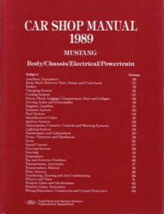 1989 Ford Mustang Factory Shop Service Manual
