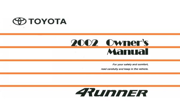2002 Toyota 4Runner Owner's Manual
