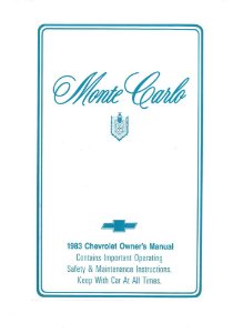 1983 Chevrolet Monte Carlo Owner's Manual