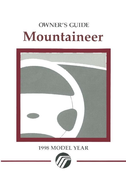 1998 Mercury Mountaineer Owner's Manual