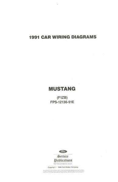 1991 Ford Mustang Wiring Diagrams Manual
