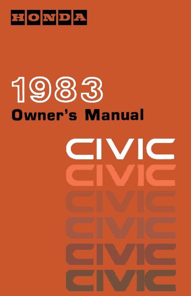 1983 Honda Civic Owner's Manual