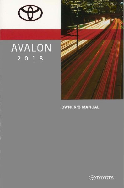 2018 Toyota Avalon Owner's Manual