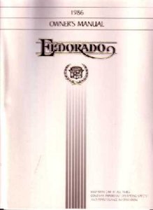 1986 Cadillac Eldorado Owner's Manual