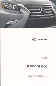 2014 Lexus IS 250C, 350C Owner's Manual