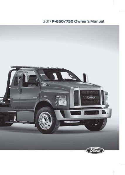 2017 Ford F-650, F-750 F-SUPER DUTY Owner's Manual