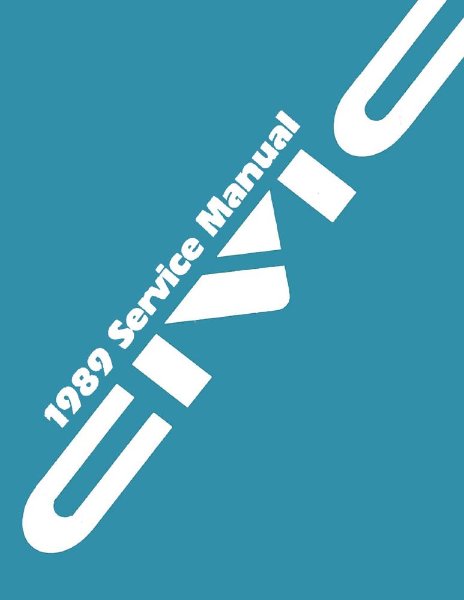 1989 Honda Civic Factory Shop Service Manual