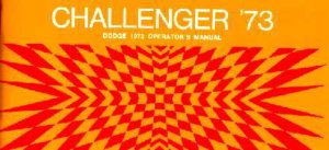 1973 Dodge Challenger Owner's Manual