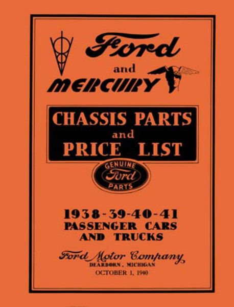 1938–1941 Ford CAR TRUCK MERCURY Parts Book