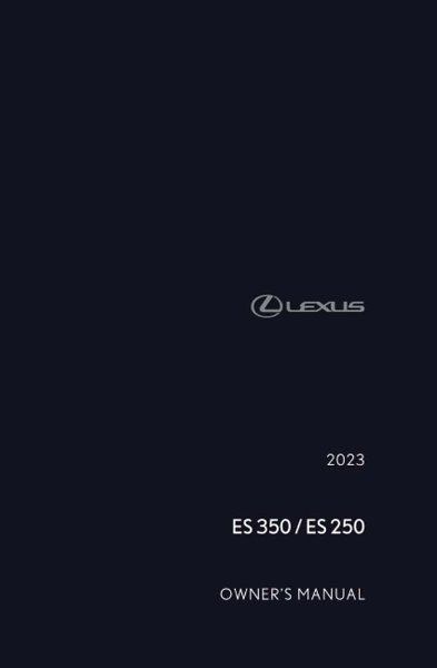 2023 Lexus ES 250, 350 Owner's Manual