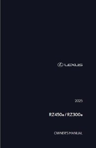 2025 Lexus RZ 450e, RZ 300e Owner's Manual