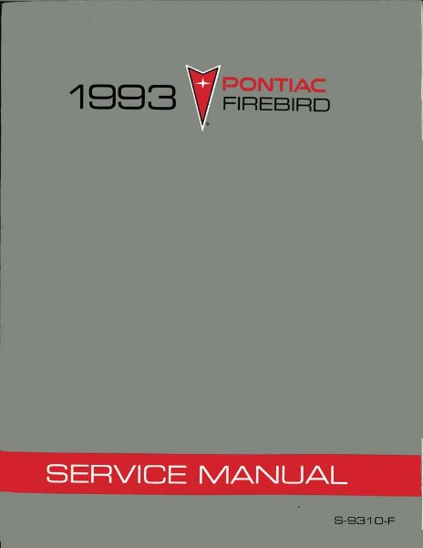 1993 Pontiac Firebird Factory Shop Service Manual