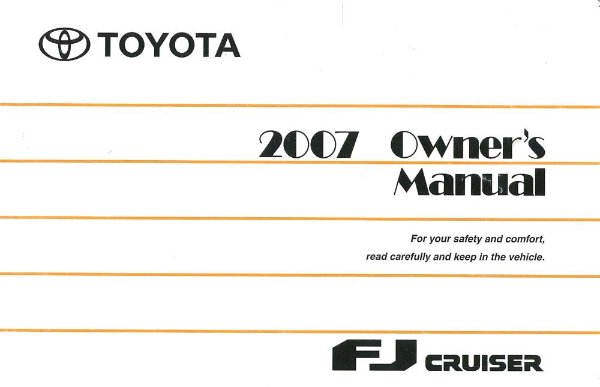 2007 Toyota FJ Cruiser Owner's Manual
