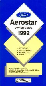 1992 Ford Aerostar Owner's Manual