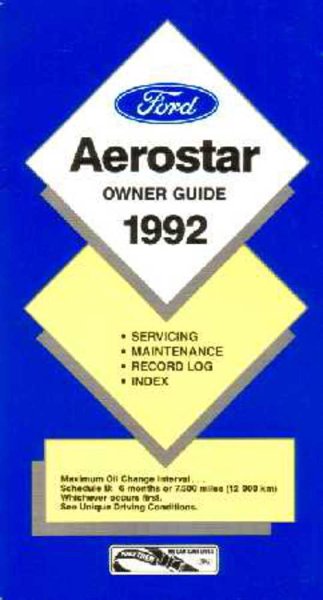 1992 Ford Aerostar Owner's Manual