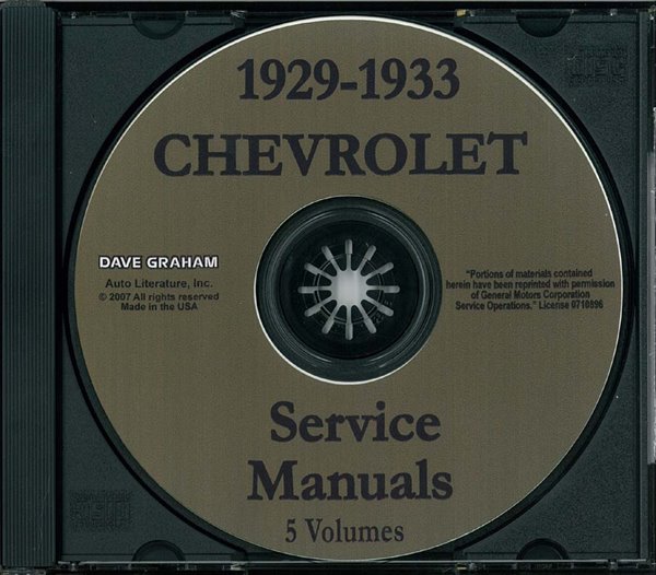 1929-33 CHEVROLET Full Line Body, Chassis & Electrical Service Manual main image