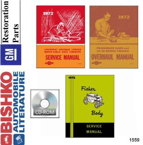1972 Chevrolet All Models Fisher Body Factory Shop Service Manual