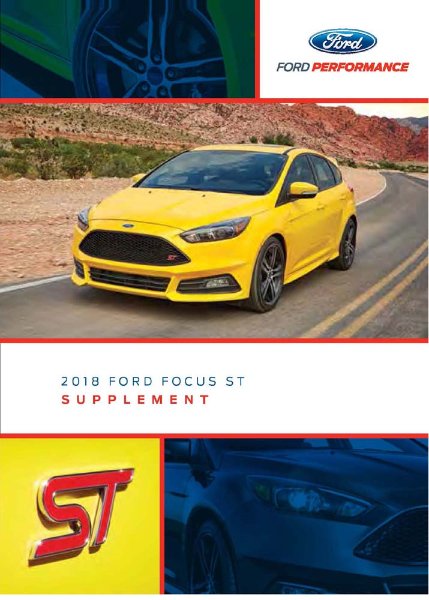 2018 Ford Focus ST Supplement Owner's Manual