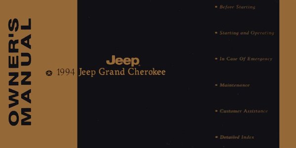 1994 Jeep Grand Cherokee Owner's Manual