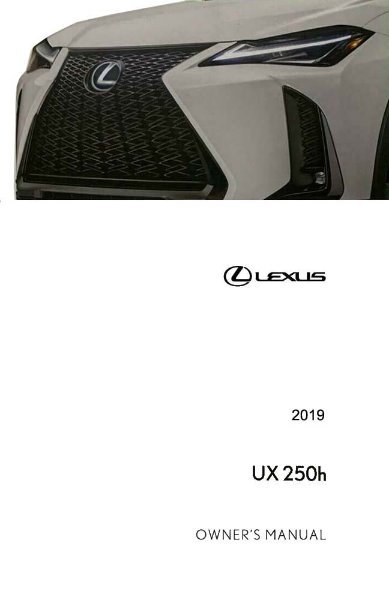 2019 Lexus UX 250h Owner's Manual