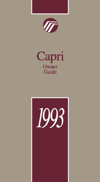1993 Mercury Capri Owner's Manual