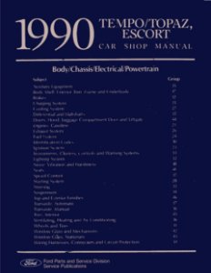 1990 Ford Tempo, Topaz Factory Shop Service Manual