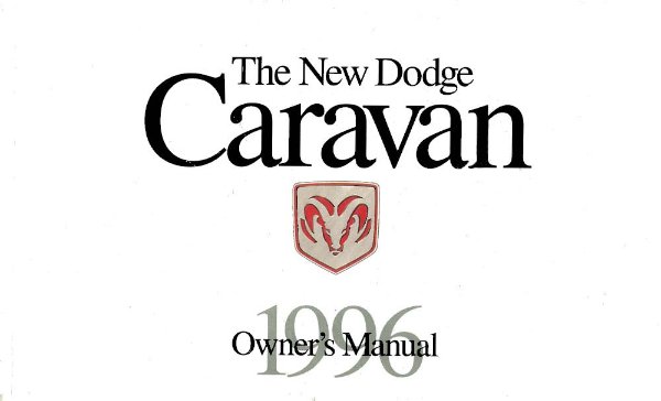 1996 Dodge Caravan Minivan Owner's Manual