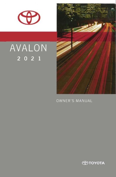2021 Toyota Avalon Owner's Manual