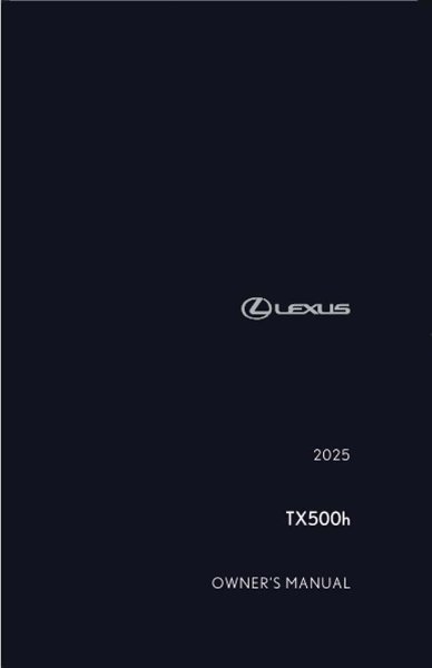 2025 Lexus TX 500H Owner's Manual