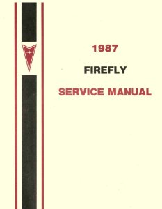 1987 Pontiac Firefly Factory Shop Service Manual