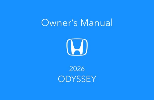 2026 Honda Odyssey Owners Manual User Guide