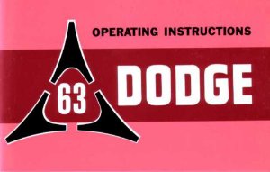 1963 Dodge All Models Owner's Manual