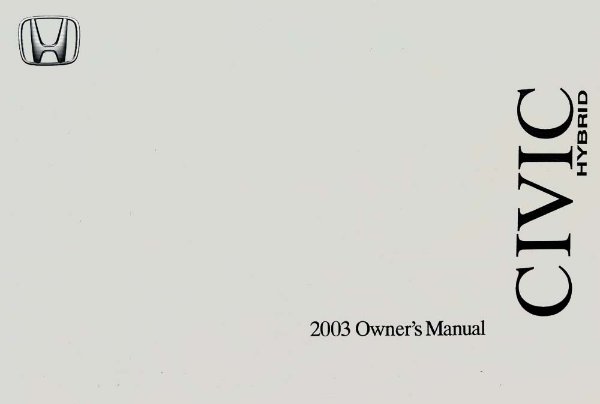 2003 Honda Civic HYBRID Owners Manual User Guide