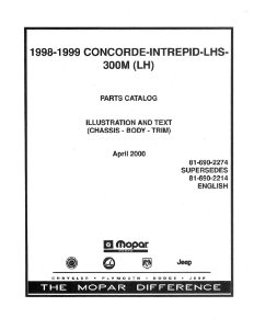 1998–1999 Chrysler 300M, Concorde, LHS, Intrepid Parts Book