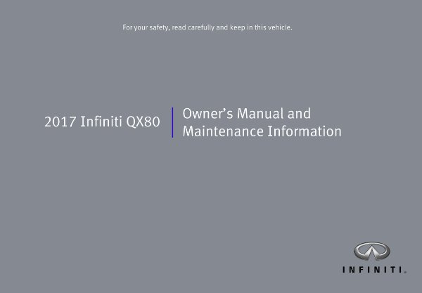 2017 Infiniti QX80 Owner's Manual